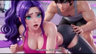 Aiko's tight yoga pants rip right while workout and fucked by yoga trainer
