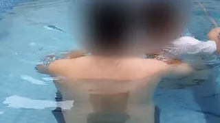 A Hot Couple's Risky Fun in the Swimming Pool.