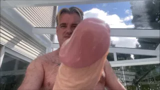 Hunk Daddy Bear Naked Sunbathing In The Veranda 3