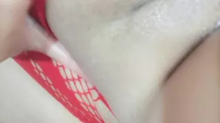 The stepsister's virgin pussy, I tease her with my huge cock and my tip