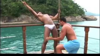 Beautiful guys on the ship's deck