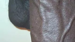 Stroking Big Black Uncut Dick Wit Cock Ring