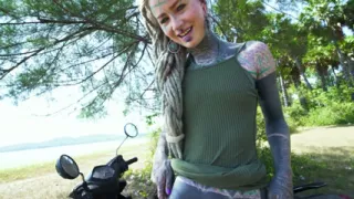 Public Solo Anal - Massive Gape, Prolapse, Squirt on Motor Scooter