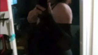 "Thick Ass Redhead in Tight Pink Pants Bathroom Mirror Selfie"