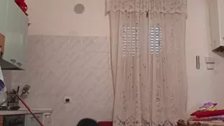 Transvestite does house cleaning