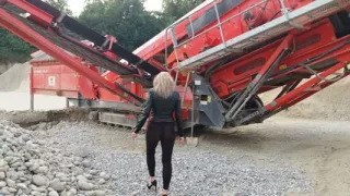 Grandma Is Walking Around in a Gravel Pit Wearing Sheer Leggings!