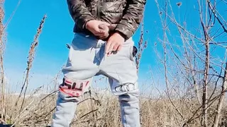 Slow Motion Jerk off Outdoor While Smoking Cigarette
