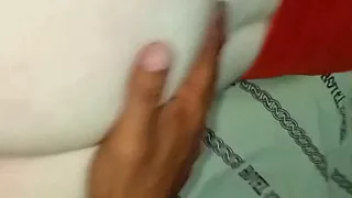 White ass opening her pink pussy to take cock