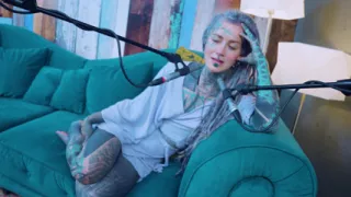 I talk about R - Relief - ASMR podcast SFW talking goth skinny girl dreadlocks tattoo model inked girl