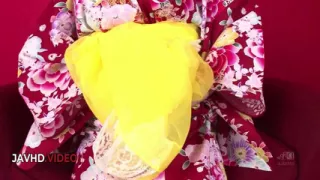 Chiharu Sizzles in Kimono with Sultry Japanese Blowjob Thrills and Hot Creampie Action