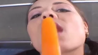 Horny Babe Stuffs Pussy with Melting Popsicle for Intense Licks