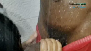 I am delighted to suck my neighbor's huge thick black cock until it comes in my mouth