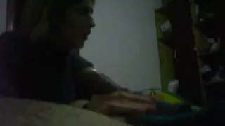 young blonde gives a handjob on friend until he cums