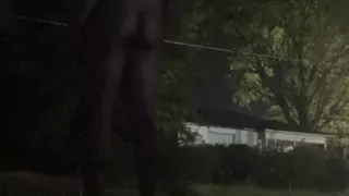 Fooling Around At Night Outside On The Sidewalk Fully Naked Part 1
