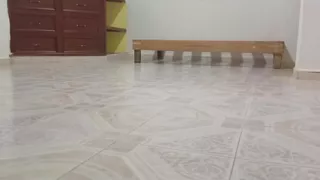 Chubby Neighbor Cleaning Her New Apartment