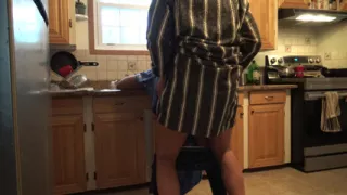 my husband fucks my asshole in the kitchen