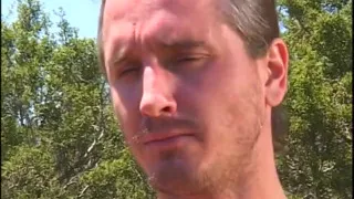 Astronaut stud lands on a planet where a blonde primitive babe sucks his cock outdoors