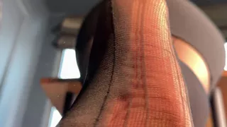 Watch Me Tease You with My Ripped Nylon Feet Through the Glass