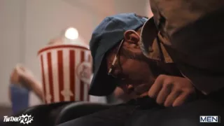 Twinkpop - Dante, sneaking over to suck Michael's cock, horny guys are caught by twink usher Troye Dean