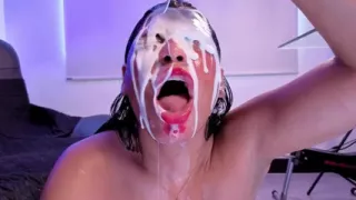 As I Swallow Your Cock, My Mouth Gets Wet and Semen Explodes on My Face