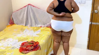 Huge Hanging Tits Big Ass & Wet Tight Pussy Black Bra & White Panty Wearing Muslim Arab Girl