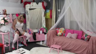 Sissy Playing with Herself Before Riding Mistress's Strapon