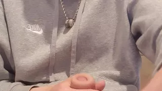Skinny lad pulls back skin and shows bellend