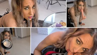 Submissive Mouth Devours Cock for Food - Pet Girl