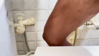 Indian boy masterbation in a bathroom