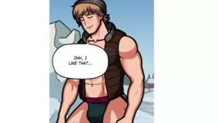 The ice sculptor, help him undress his big dick.