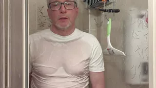 Wet T-shirt and Wet Underpants While Showering