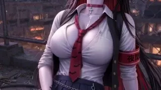 Cute vampire student, waiting for you on the roof at night