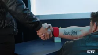 Men - Presley Scott Gets Turned on After Touching a Boxer's Big Dick, Sucking, Fucking Doggystyle