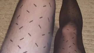 Teasing My Pattern Black Pantyhose
