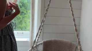 Having Some Fun in the Swing Chair! Hard Orgasm!