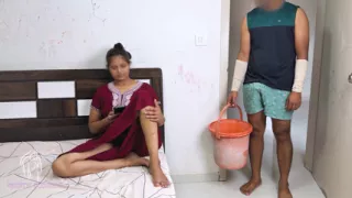 Komal's neighbor's house had run out of water, he had come to ask for a bucket.
