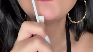 Brunette Big Mouth Sucks