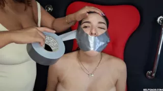 Pregnant & Helpless: Karolaine Overstimulated with Magic Wand in Bondage
