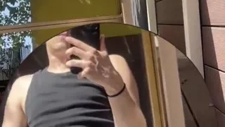 Amateur Boy Wets His Grey Sweatpants