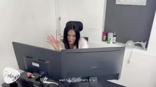 The Secretary Makes the Patient Wait a Long Time and He Decides to Go Into the Bathroom and Fuck Her