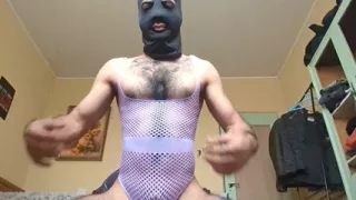 Hairy Sissy crossdresser trying and showing new lingeries with slim body  and beautiful small dick