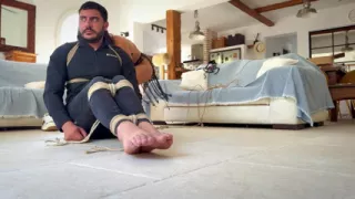 Latina Finds Every Tickling Spot on Her Sub While He Is in a Strict Hogtie
