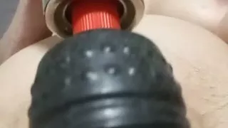 Vibrator orgasm alone in bed