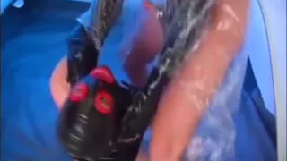 Sexy latex chick anally fucked from her horny dude