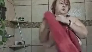 After a Hot Sshower Nurse Vicki Dries off and Does Some Other Grooming