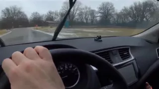 Teen Girl in Plaid Skirt Gets a Ride to School From a Stranger on a Snowy Day