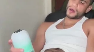 Pumping and masturbating my cock