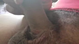 Single dad giving himself pleasure by spilling milk