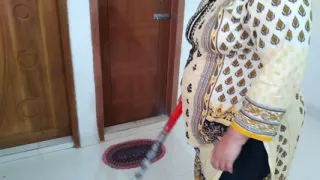 BBW Stepaunty Fucked by Her Devar While Sweeping Room - Hindi Audio
