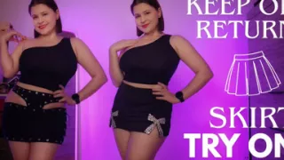 New Mini Skirts Haul - Biker Style, Leather Look, Sparkly and Bows - Keep or Return?
